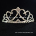 fashion metal silver plated crystal crown shape hair headband